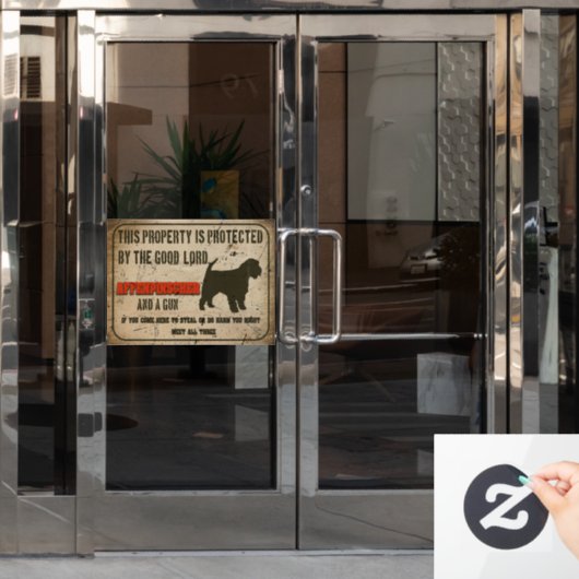 Affenpinscher Silhouette Funny Guard Dog Warning S Raamsticker (Kantoordeur)