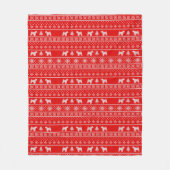 Affenpinscher Silhouette Kerstfeestdag Fleece Deken (Voorkant)