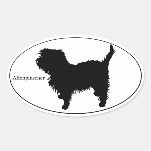 Affenpinscher SIlhouette Ovale Sticker (Voorkant)