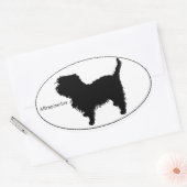 Affenpinscher SIlhouette Ovale Sticker (Envelop)