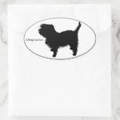 Affenpinscher SIlhouette Ovale Sticker (Tas)