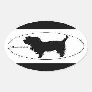 Affenpinscher SIlhouette Ovale Sticker