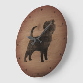 Affenpinscher Silhouette Rustic Grote Klok (Hoek)