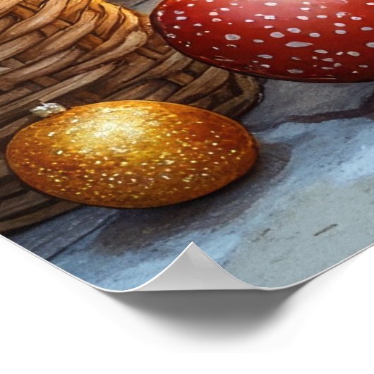 Affenpinscher Sitting Fireplace Christmas Lights Poster (Hoek)