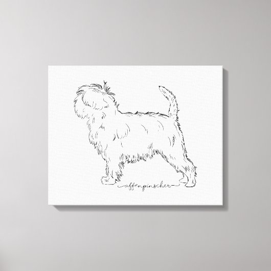 Affenpinscher sketch canvas afdruk (Voorkant)
