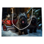 Affenpinscher Snowy Sleigh Ride Kerstdecoratie Groot Cadeauzakje (Voorkant)