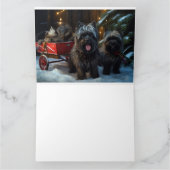 Affenpinscher Snowy Sleigh Ride Kerstdecoratie Kaart (Binnen)
