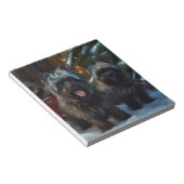 Affenpinscher Snowy Sleigh Ride Kerstdecoratie Notitieblok (Schuin)