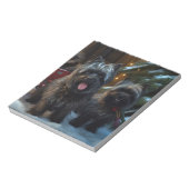 Affenpinscher Snowy Sleigh Ride Kerstdecoratie Notitieblok (Linkerzijde)