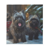 Affenpinscher Snowy Sleigh Ride Kerstdecoratie Notitieblok (Voorkant)