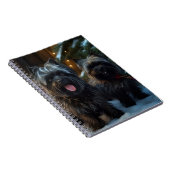 Affenpinscher Snowy Sleigh Ride Kerstdecoratie Notitieboek (Rechterzijde)