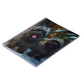 Affenpinscher Snowy Sleigh Ride Kerstdecoratie Notitieboek (Linkerzijde)