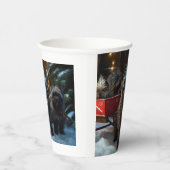 Affenpinscher Snowy Sleigh Ride Kerstdecoratie Papieren Bekers (Rechts)