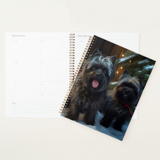 Affenpinscher Snowy Sleigh Ride Kerstdecoratie Planner (Display)