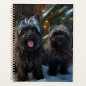 Affenpinscher Snowy Sleigh Ride Kerstdecoratie Planner (Voorkant)