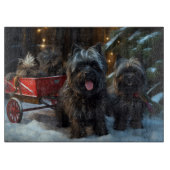 Affenpinscher Snowy Sleigh Ride Kerstdecoratie Snijplank (Voorkant)