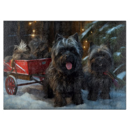 Affenpinscher Snowy Sleigh Ride Kerstdecoratie Snijplank
