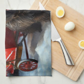 Affenpinscher Snowy Sleigh Ride Kerstdecoratie Theedoek (Quarter Fold)