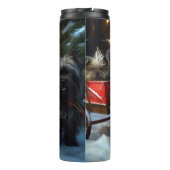 Affenpinscher Snowy Sleigh Ride Kerstdecoratie Thermosbeker (Achterkant)