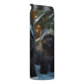 Affenpinscher Snowy Sleigh Ride Kerstdecoratie Thermosbeker (Geroteerd rechts)