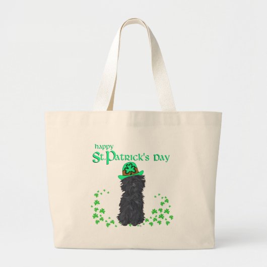 Affenpinscher St. Patrick's Dag Grote Tote Bag (Voorkant)