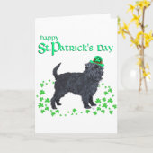 Affenpinscher St. Patrick's Dag Kaart (Gele Bloem)