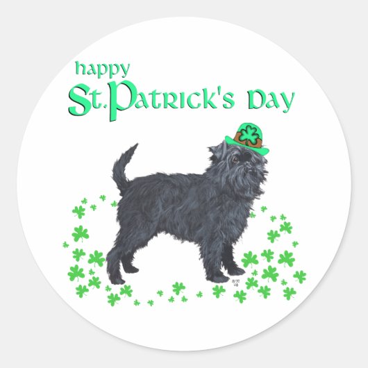 Affenpinscher St. Patrick's Dag Ronde Sticker (Voorkant)
