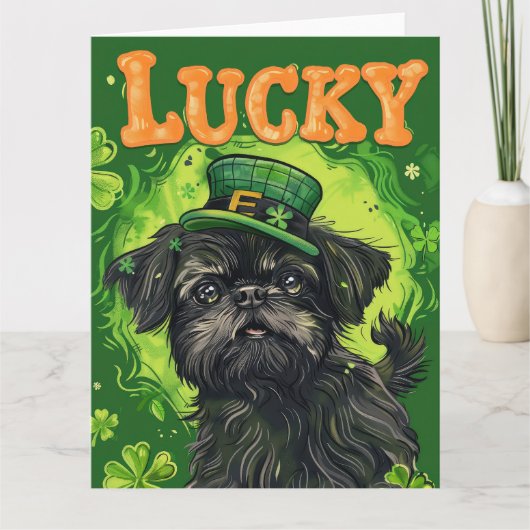 Affenpinscher St. Patrick's Day jurk Kaart (Voorkant)