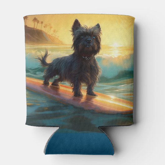 Affenpinscher Strand Branding Schilderij Blikjeskoeler (Achterkant)