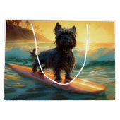 Affenpinscher Strand Surfen Schilderij Groot Cadeauzakje (Achterkant)