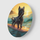Affenpinscher Strand Surfschildering Grote Klok (Hoek)