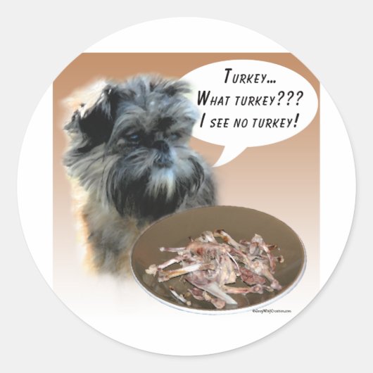 Affenpinscher Turkije Ronde Sticker (Voorkant)