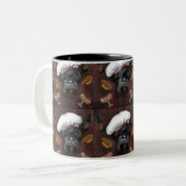 AFFENPINSCHER TWEEKLEURIGE KOFFIEMOK (Voorkant links)