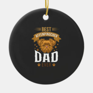 Affenpinscher Vader Ever Honden Gezicht Pootafdruk Keramisch Ornament
