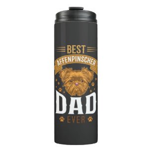 Affenpinscher Vader Ever Honden Gezicht Pootafdruk Thermosbeker