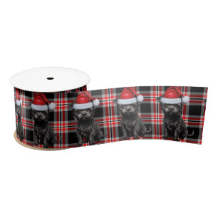 Affenpinscher Vakantie Plaid Grappige Hond Kerstmi Satijnen Lint