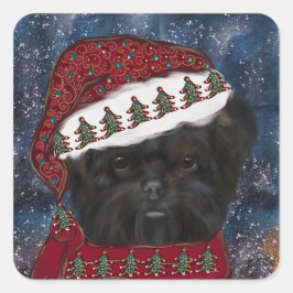 Affenpinscher Vierkante Sticker