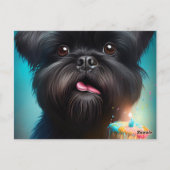 Affenpinscher viert Birthday Balloons cake Briefkaart (Achterkant)