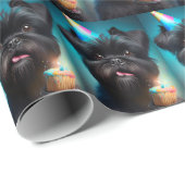 Affenpinscher viert Birthday Balloons cake Cadeaupapier (Rol Hoek)