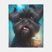 Affenpinscher viert Birthday Balloons cake Fleece Deken (Voorkant)
