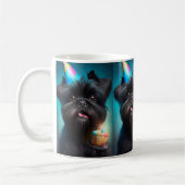 Affenpinscher viert Birthday Balloons cake Koffiemok (Links)