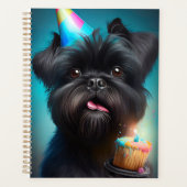 Affenpinscher viert Birthday Balloons cake Planner (Voorkant)