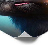 Affenpinscher viert Birthday Balloons cake Poster (Hoek)