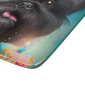 Affenpinscher viert Birthday Balloons cake Snijplank (Hoek)