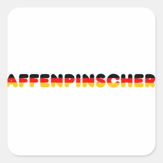 affenpinscher-vlag, naam vierkante sticker (Voorkant)