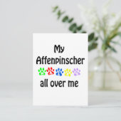 Affenpinscher Wandelingen Design Briefkaart (Staand voorkant)