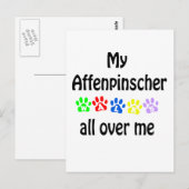 Affenpinscher Wandelingen Design Briefkaart (Voorkant / Achterkant)