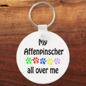 Affenpinscher Wandelingen Design Sleutelhanger (Voorkant)