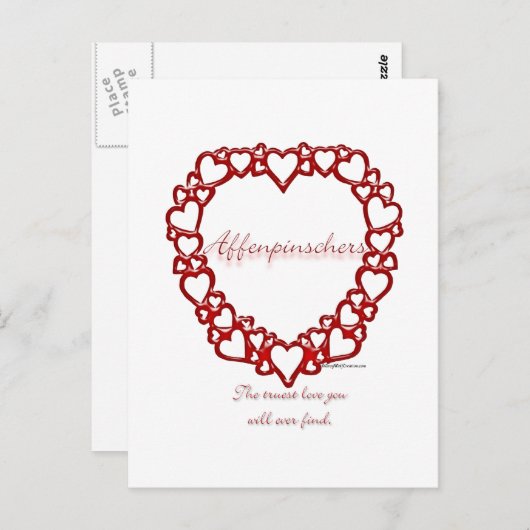Affenpinscher Ware Liefde Briefkaart (Voorkant / Achterkant)