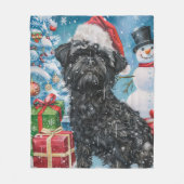Affenpinscher Winter Wonderland Kerstvreugde Fleece Deken (Voorkant)